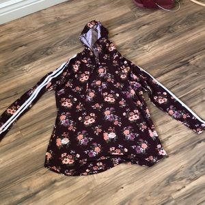 Thin sweater with a hood